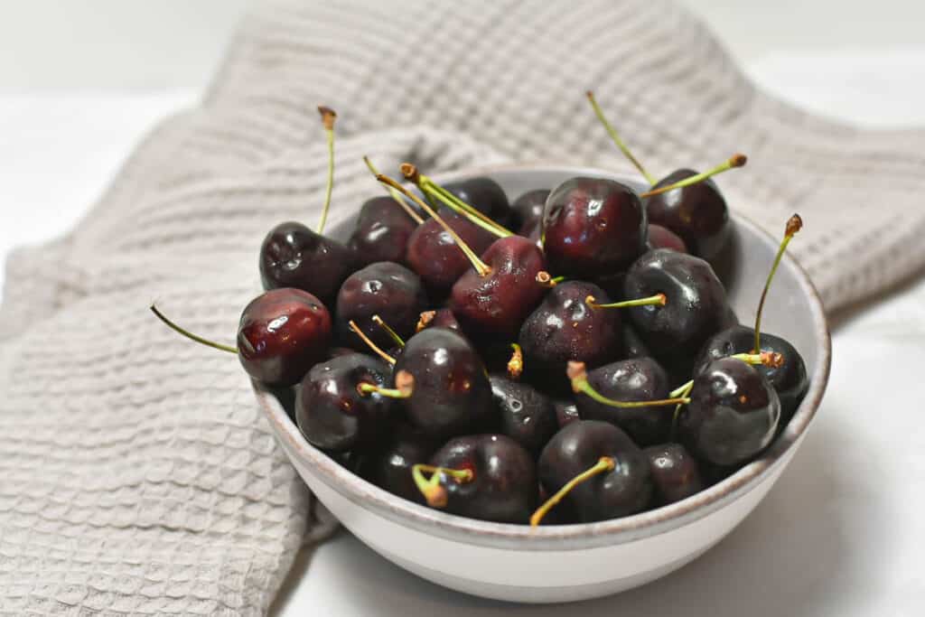 Bowl of sweet cherries