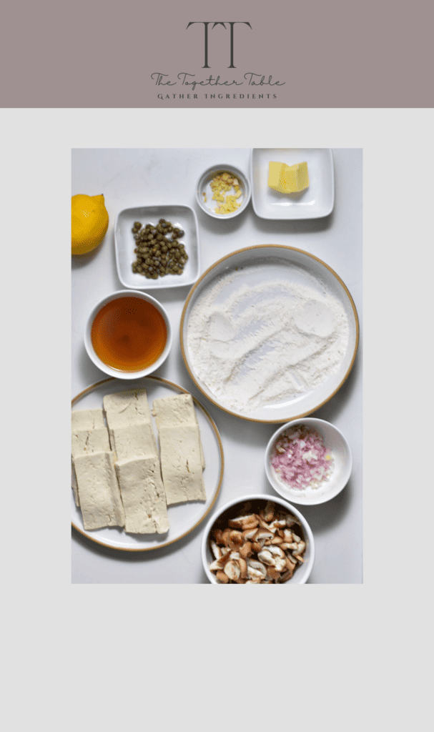 Ingredients for Easy Tofu Piccata [with lemon and capers] 