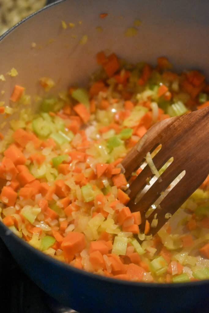 Sauteeing vegetables
