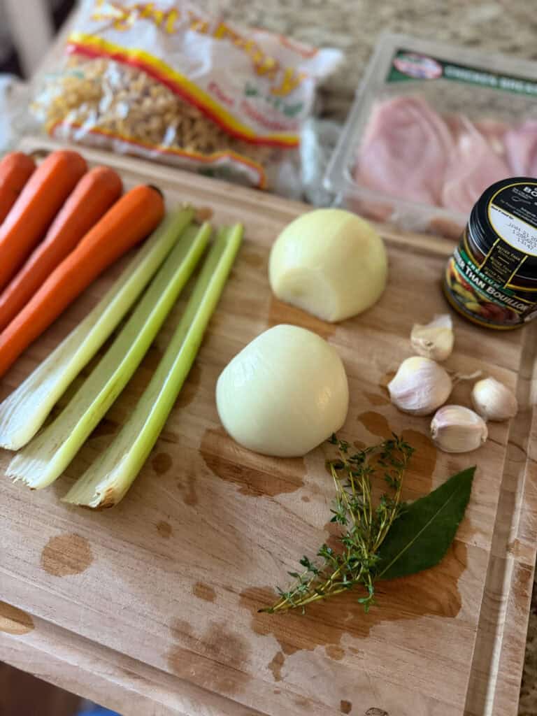 Ingredients for Easy Homemade Chicken Noodle Soup